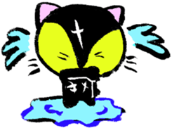 Black cat kun half Nora living[English] sticker #7478502