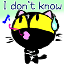 Black cat kun half Nora living[English] sticker #7478506