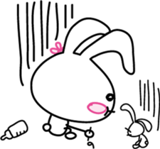 Baby rabbit and stuffed animal Mimi sticker #7479790