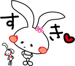 Baby rabbit and stuffed animal Mimi sticker #7479797