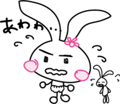 Baby rabbit and stuffed animal Mimi sticker #7479805