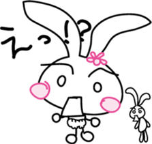 Baby rabbit and stuffed animal Mimi sticker #7479806