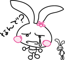 Baby rabbit and stuffed animal Mimi sticker #7479810