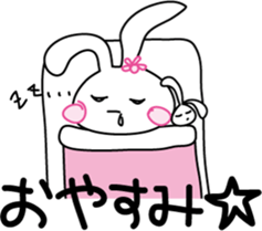 Baby rabbit and stuffed animal Mimi sticker #7479812