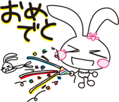 Baby rabbit and stuffed animal Mimi sticker #7479816