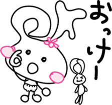 Baby rabbit and stuffed animal Mimi sticker #7479819