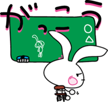 Baby rabbit and stuffed animal Mimi sticker #7479826