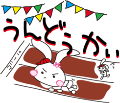 Baby rabbit and stuffed animal Mimi sticker #7479827