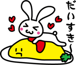 Omelet and rabbit sticker #7481388