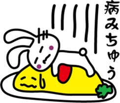 Omelet and rabbit sticker #7481391