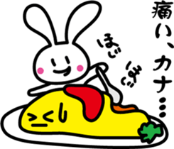 Omelet and rabbit sticker #7481393