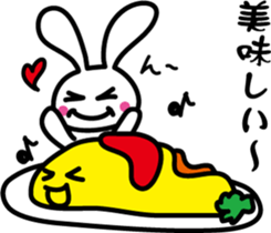 Omelet and rabbit sticker #7481395