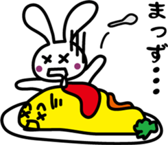 Omelet and rabbit sticker #7481396
