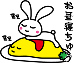 Omelet and rabbit sticker #7481398
