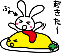 Omelet and rabbit sticker #7481399