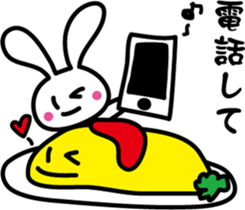 Omelet and rabbit sticker #7481401