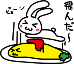 Omelet and rabbit sticker #7481405