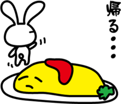 Omelet and rabbit sticker #7481407