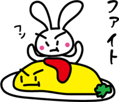 Omelet and rabbit sticker #7481408