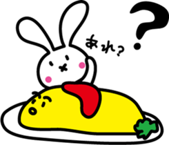 Omelet and rabbit sticker #7481414
