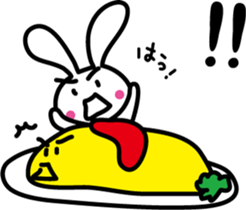 Omelet and rabbit sticker #7481415