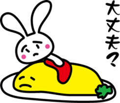 Omelet and rabbit sticker #7481417