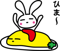 Omelet and rabbit sticker #7481419