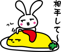 Omelet and rabbit sticker #7481420