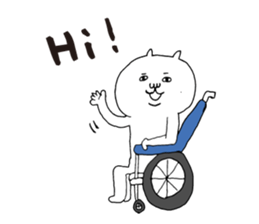 Wheelchair cat sticker #7483068