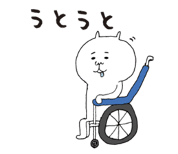 Wheelchair cat sticker #7483069