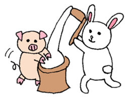 Rabbit  Sometimes  Pig. sticker #7484375