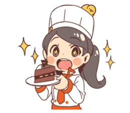 Pastry chef girl sticker #7486394
