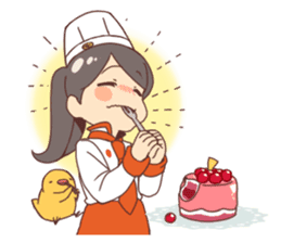 Pastry chef girl sticker #7486398