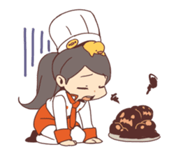 Pastry chef girl sticker #7486401
