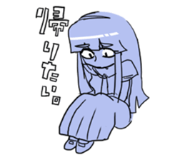 Cat and a girl and a tree sticker #7488756