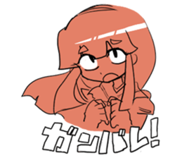 Cat and a girl and a tree sticker #7488757