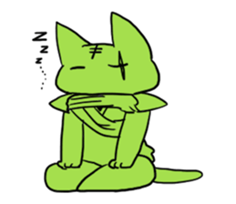 Cat and a girl and a tree sticker #7488779