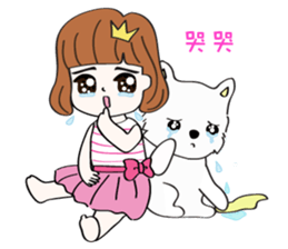 Cute girl & puppy's happy life 2 sticker #7489162