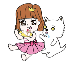 Cute girl & puppy's happy life 2 sticker #7489170