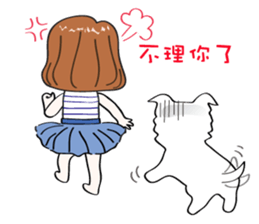 Cute girl & puppy's happy life 2 sticker #7489178