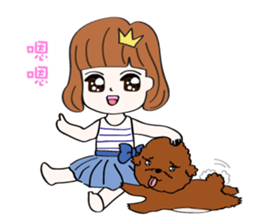 Cute girl & puppy's happy life 2 sticker #7489186