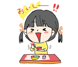 girl and sometimes cat. sticker #7489470