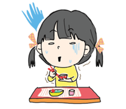 girl and sometimes cat. sticker #7489471