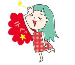 girl and sometimes cat. sticker #7489472