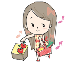 girl and sometimes cat. sticker #7489476