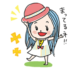 girl and sometimes cat. sticker #7489479