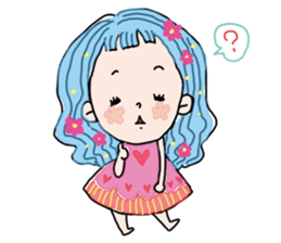 girl and sometimes cat. sticker #7489493