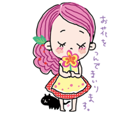 girl and sometimes cat. sticker #7489496