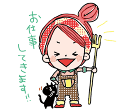 girl and sometimes cat. sticker #7489497