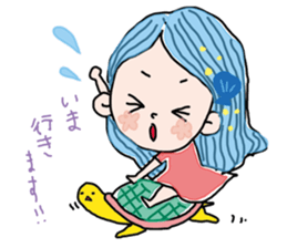 girl and sometimes cat. sticker #7489500